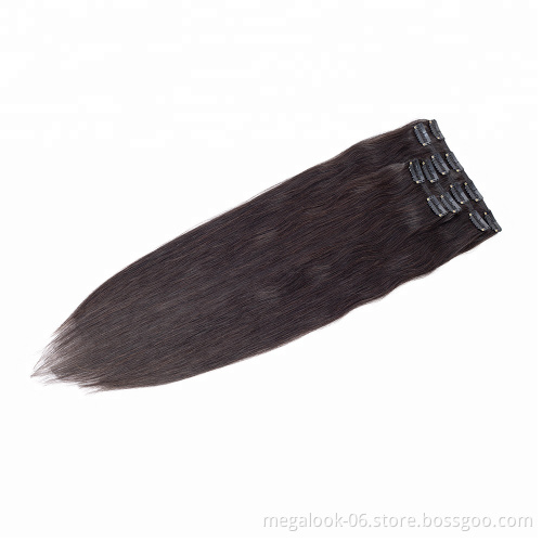 Private Label Straight Brazilian European Clip in Real Hair Extension Remy Human